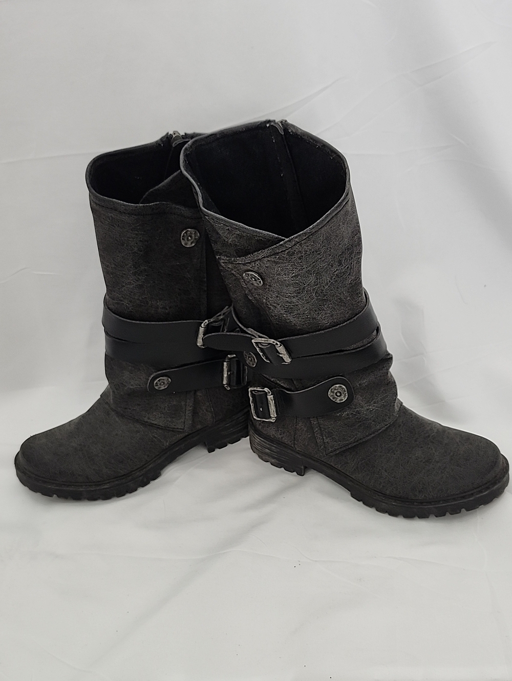 Blowfish Black Mid-Calf Strap Heeled Boots - Picture 4 of 8